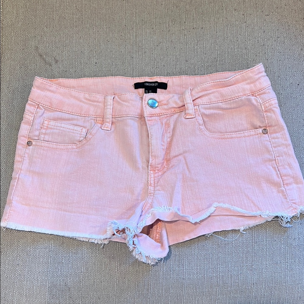 Forever 21 Pink Shorts Distressed Frayed Hem